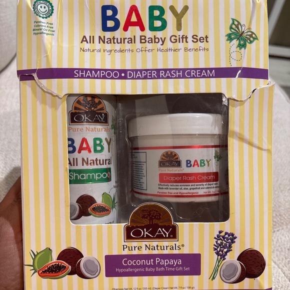 OKAY Pure Naturals Coconut Papaya Baby Shampoo and Diaper Rash Cream. - Picture 1 of 8